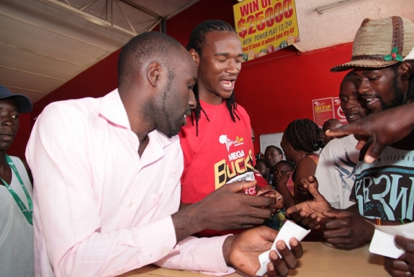 Jah Prayzah at the Africalotto Mabvuku branch